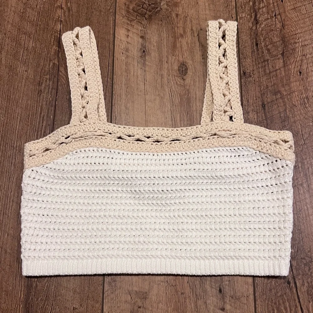 NWT House of Harlow 1960 Crocheted Crop Top, XS